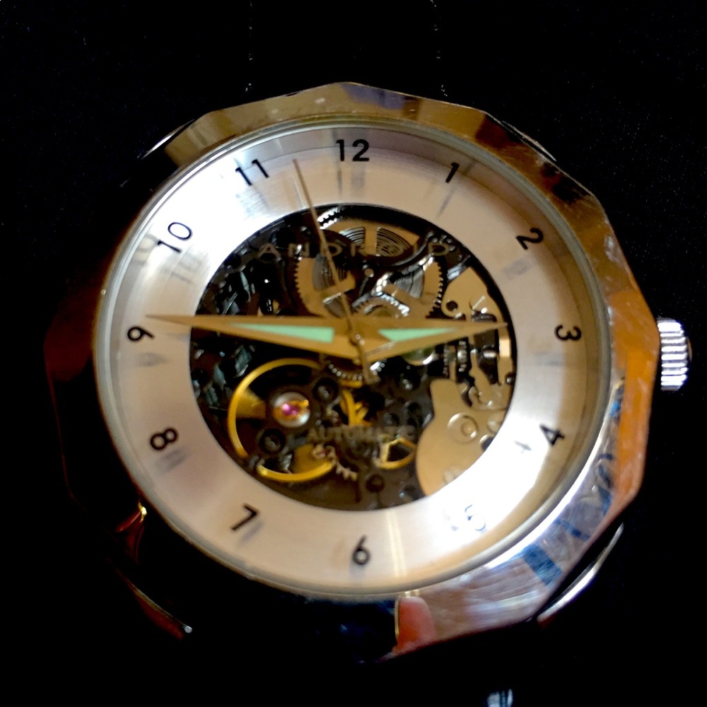 Android Mechanical Skeleton Watch Ad345 Mens 44mm… - image 1